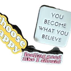 Bundle Deal 3 for $15  Inspirational Pins Brooches to wear on hats or clothes