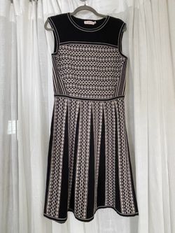 Tory Burch Monique Black & White Cotton Sweater Dress M