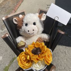 Cow Bouquet With Flowers 