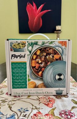 Parini 1.8 Qt Enameled Cast Iron Dutch Oven Pot w/ Lid – Oven Safe 450°F