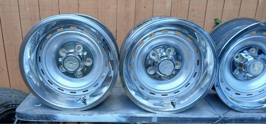 5x5 lug pattern Chevy Chevrolet Rally wheels 15x9 & Like new Cooper Cobra Radial Tires $1200