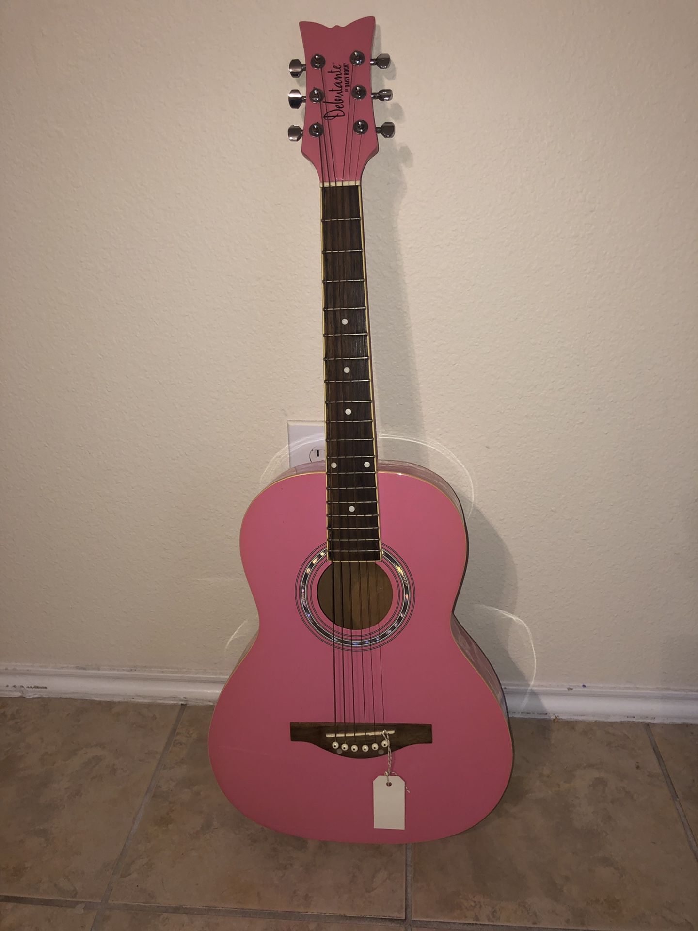 Pink acoustic guitar!