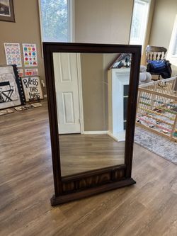 Tall Mirror Heavy Wood Frame