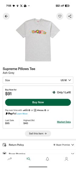 Supreme Pillows Tee Ash Grey