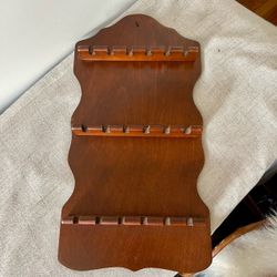 Vintage Wooden Wall Hanging Spoon Rack