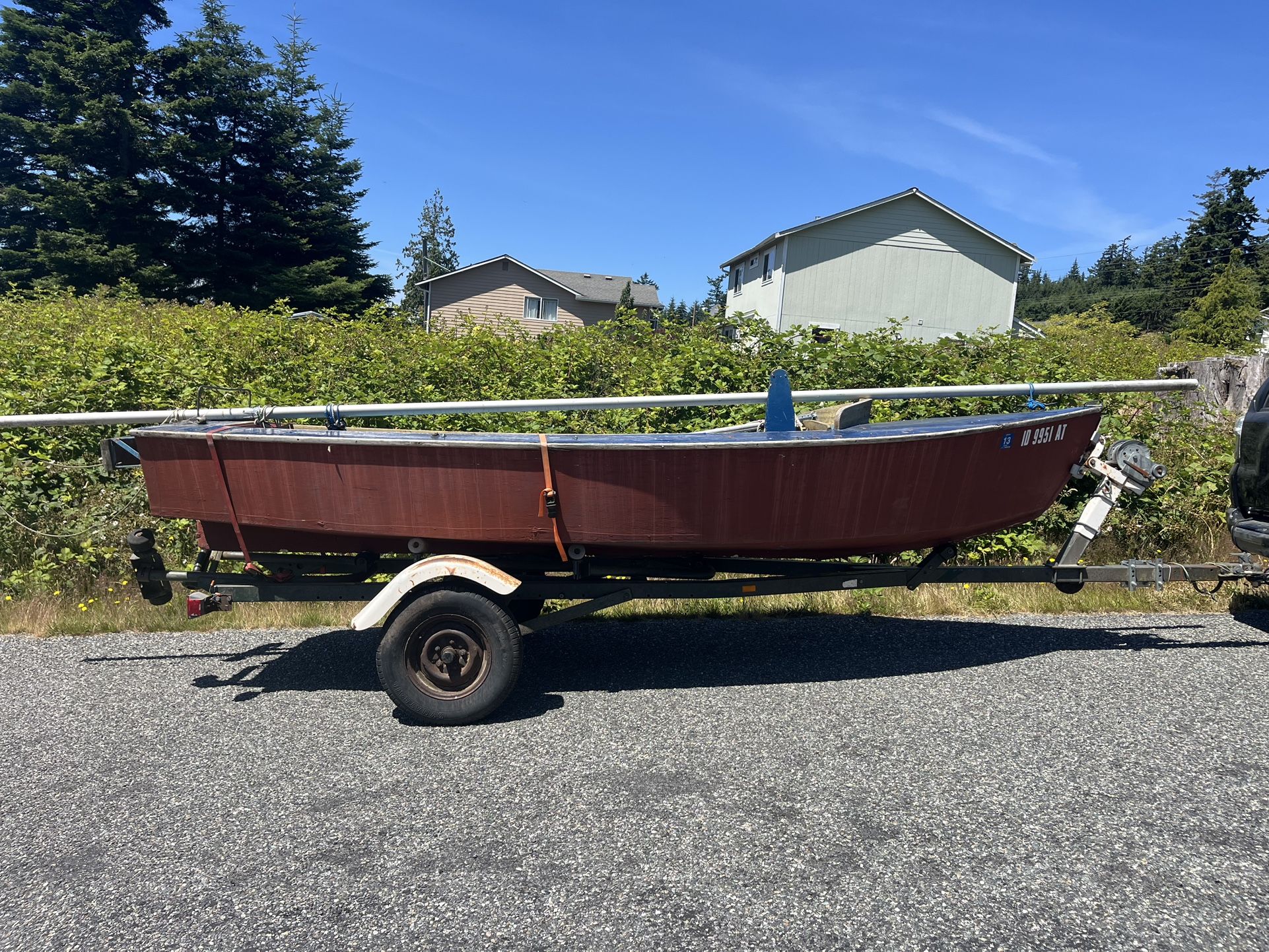 Old Sail Boat And Trailer