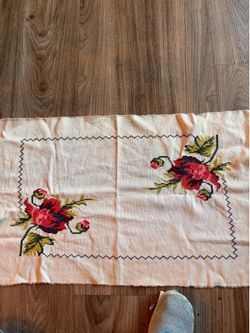 30x24” vintage embroidered cloth