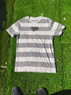 Aeropostale grey and black striped t-shirt