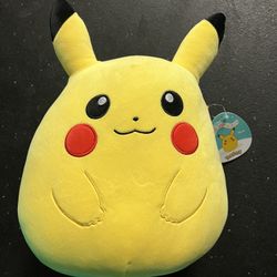 Pokemon Squishmallow  Pikachu Plush NEW 10” Inch Authentic Kellytoy New With Tag