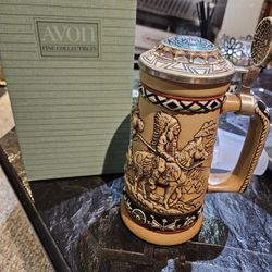 Vintage "Indians Of The American Frontier" Avon Beer Stein Handcrafted In Brazil