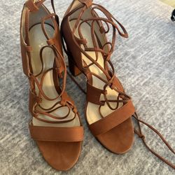 Brown Chunky Heels Size 8.5