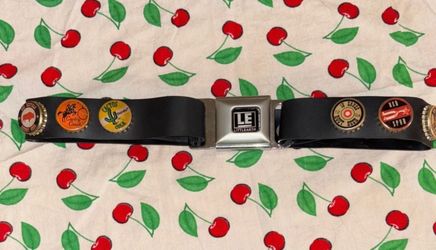 Little Earth Vintage Bottle Cap Seat Belt Buckle Belt