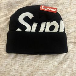 Supreme big logo beanie (FW25) black