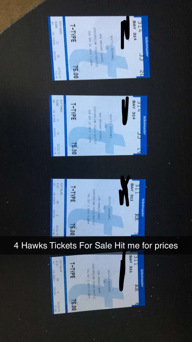 Seahawks Tickets- 4 Home Games