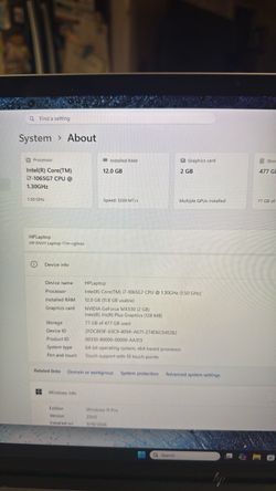 HP ENVY 17 Laptop i7 12GB RAM