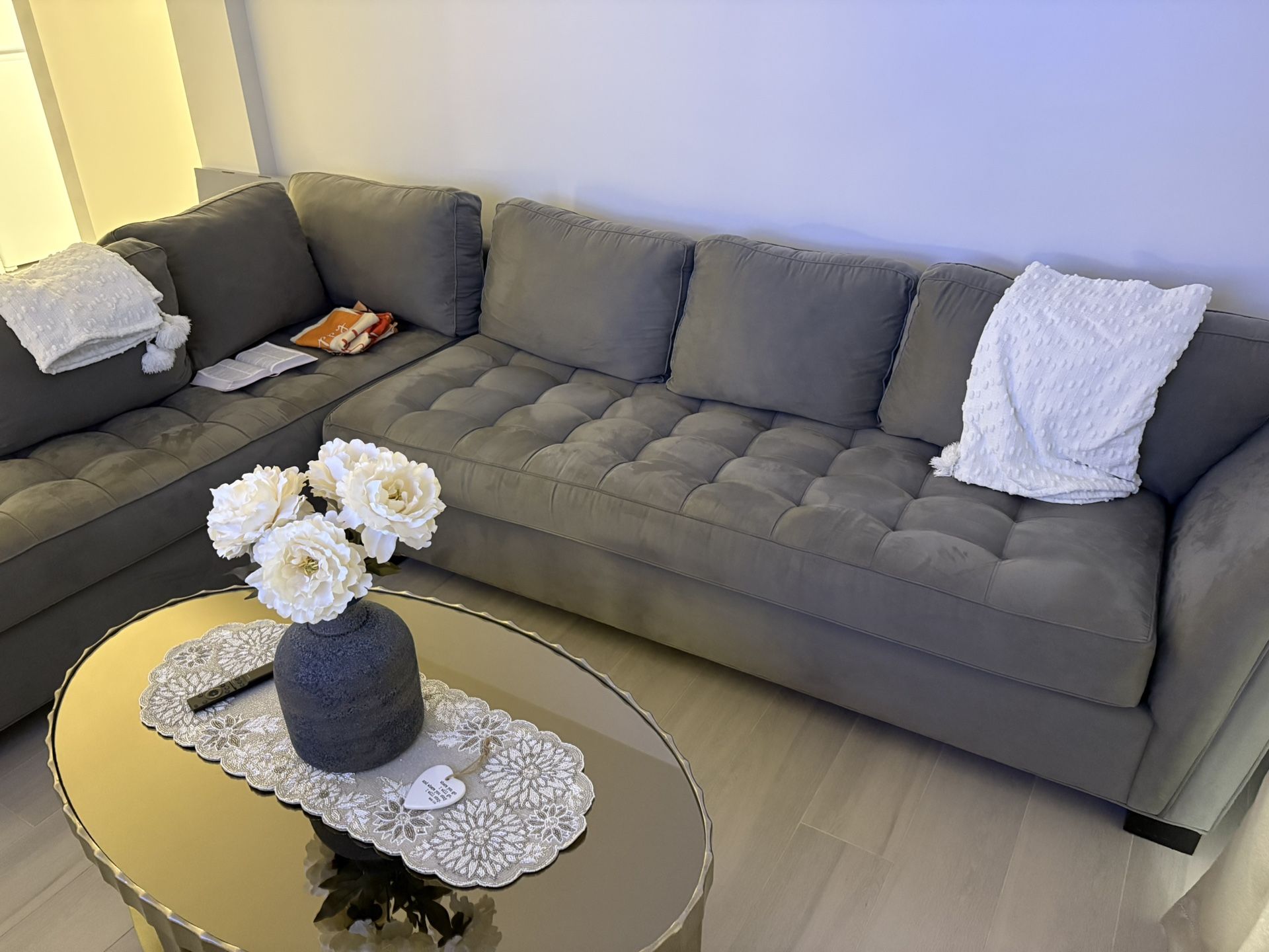 Gray L Shape Sofa 