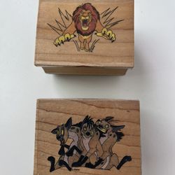 Vintage Disney The Lion King Wooden Rubber Stamps