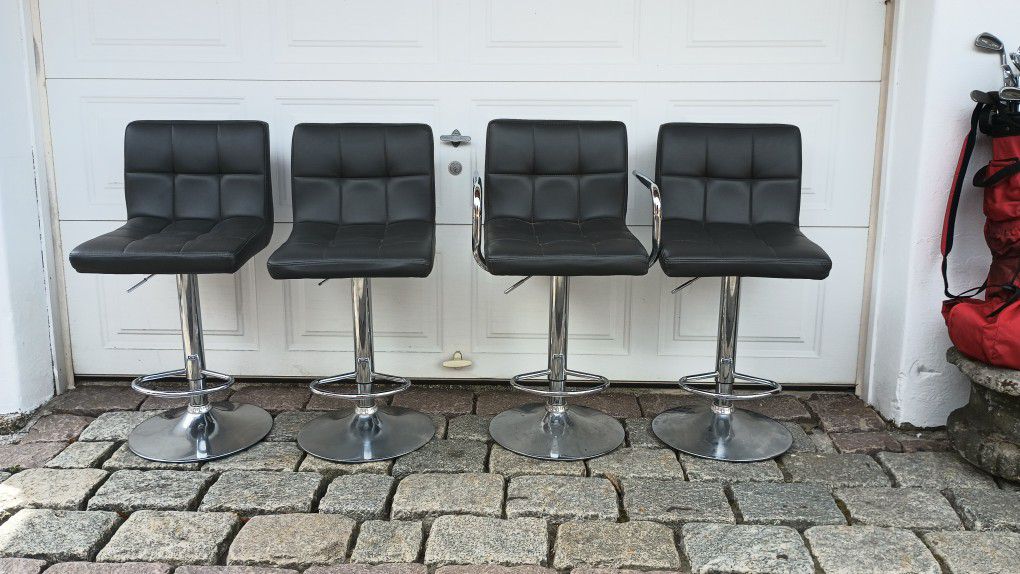 4 Swivel Adjustable Bar Stool Chairs