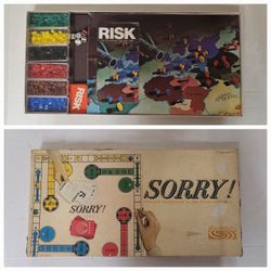 Vintage 1964 Sorry & 1980 RISK Parker Brothers Boardgame