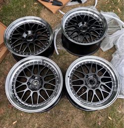 18" Aodhan AH02 Wheels 18x8.5 / 18x9.5 5x120 +35 Hyperblack Rims Set 4