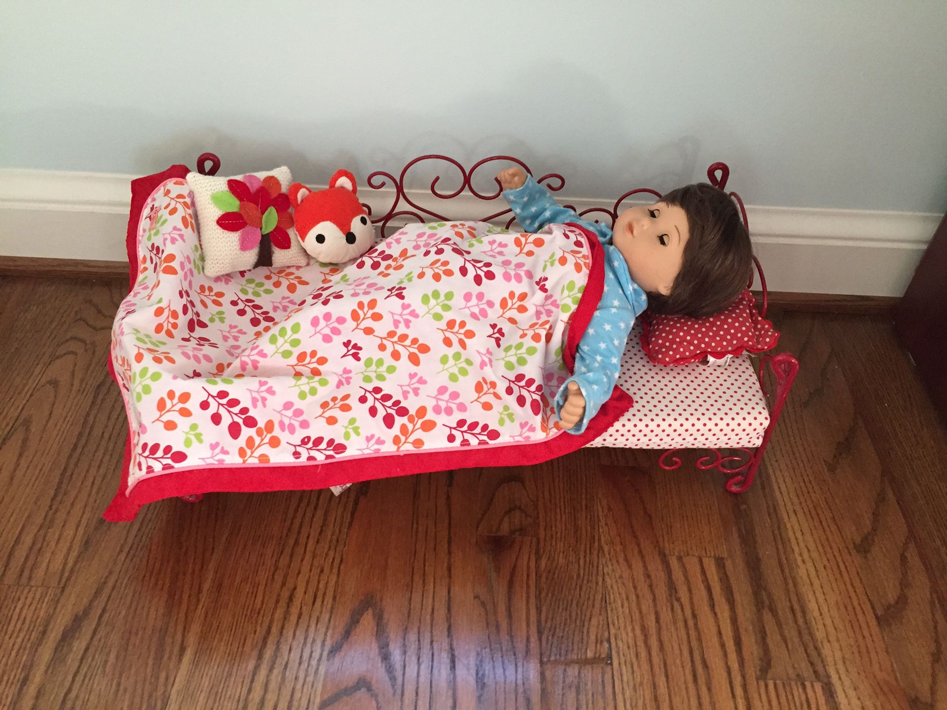 Our Generation bed, accessories, and PJs (Sized for American Girl dolls)