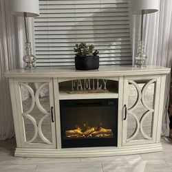 Ashley TV Stand with LED Electric Fireplace Insert