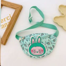 Cartoon Dachshund Pattern Waist Bag Large Capacity Crossbody Pack Purse Casual Outdoor Shoulder Chest
