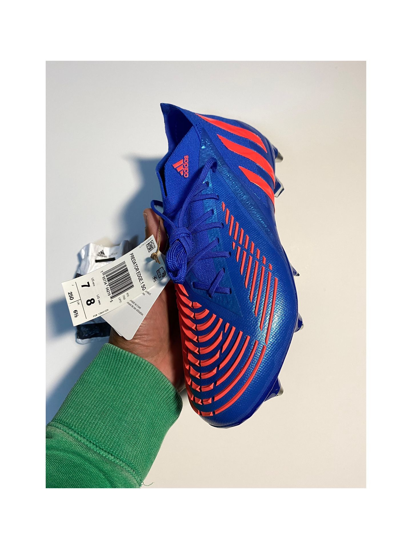Adidas Predator Edge.1 SG “Hi-Res Blue Men’s Sz 7 New Soccer Cleats no NO BOX!