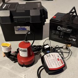 Basement Watchdog Sump Pump battery backup + Battery