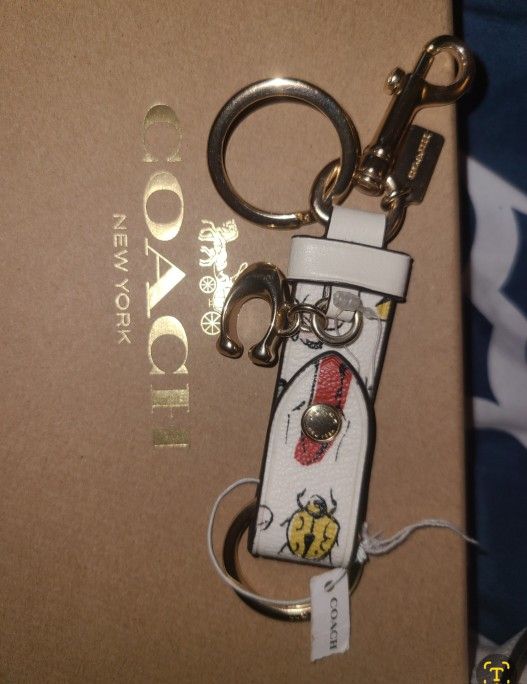 Coach Keychain Keyfob Bugs Print