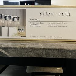Allen + Roth 3-Light Chrome Vanity Light – New – $50