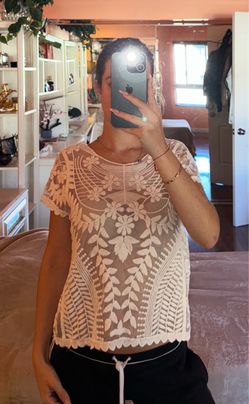 Express Lace White Top