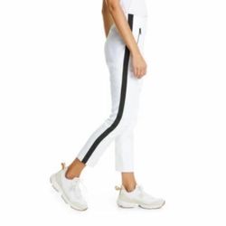 NWT Rag & Bone Pants Simone White Ankle High Rise Zipper Side Stripe Size 10