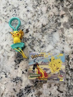 2002 Wendys Pokemon Pikachu Keychain Figure Vintage Key Chain Toy