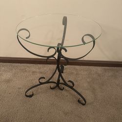 Glass Top End Table