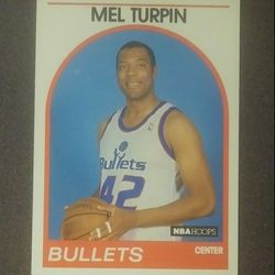 1989 NBA Hoops Mel Turpin Washington Bullets #316 Basketball Card Vintage Collectible Sports