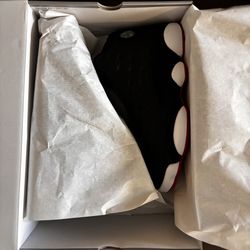 Men's AIR JORDAN 13 RETRO BLACK/ TRUE RED-WHITE Size 7 