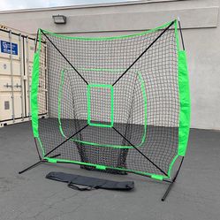 New in box $55 Baseball & Softball Practice Hitting & Pitching 7x7’ Net with Bow Frame, Carry Bag