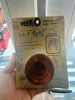 Vintage Peek-O Revolving Door Viewer Peephole US-3 Polished Brass