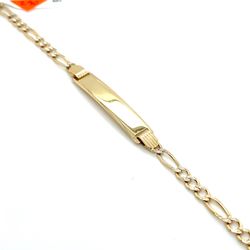 14k Gold Bracelet 6” Kids ID Diamond Cut Figaro 3.5mm 4grams 141301 13