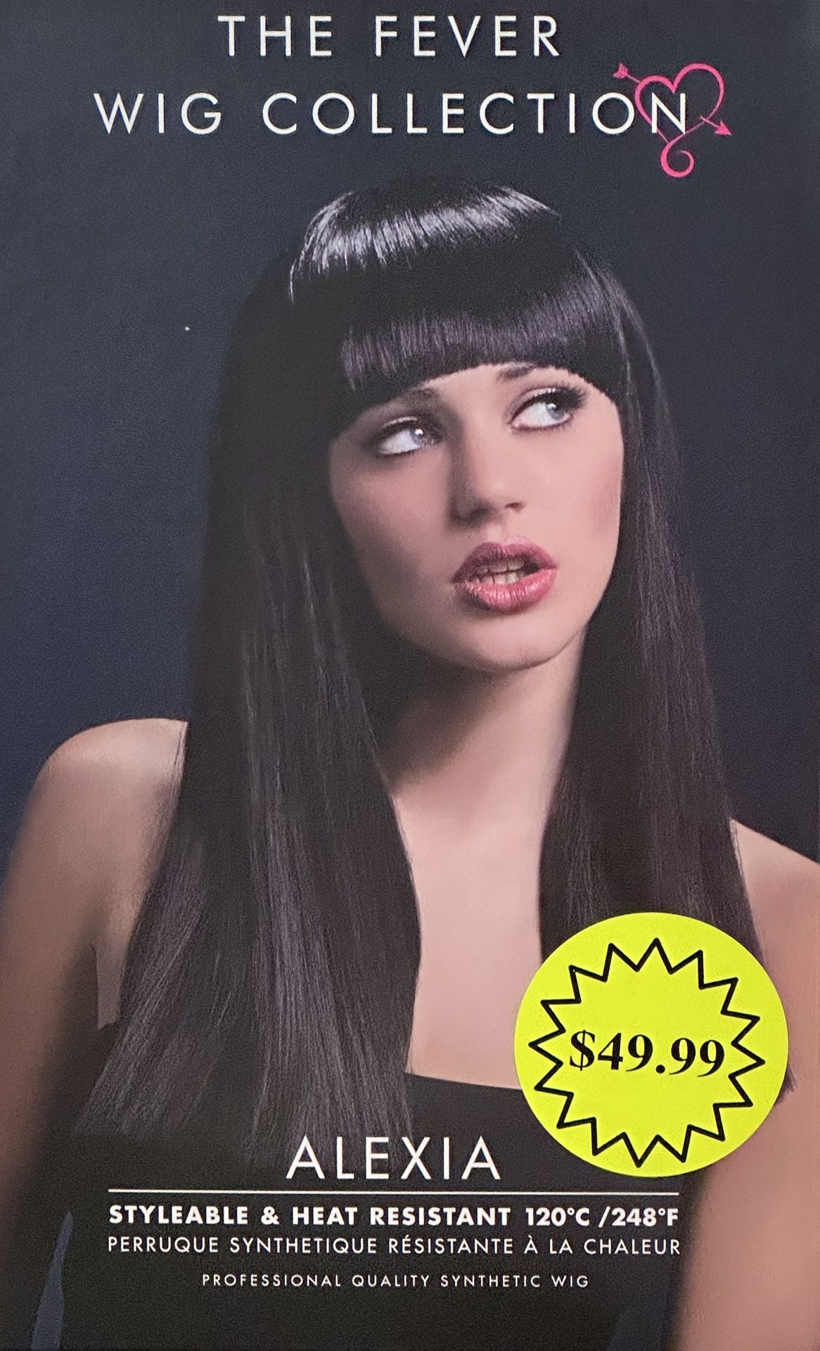 New “Alexia” Long Black Wig – The Fever Wig Collection (Heat Resistant)