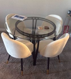 4 dining chairs-table not included