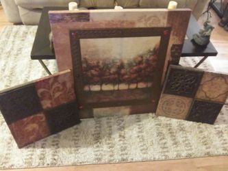 🍂🍁 fall Matching pictures and hanging candle holder group/ will trade for different style.