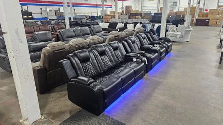 POWER RECLINING SOFA, LOVESEAT & CHAIR SET BLACK $2199!!