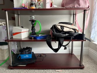 3-Tier Wood and Metal Shelf Unit