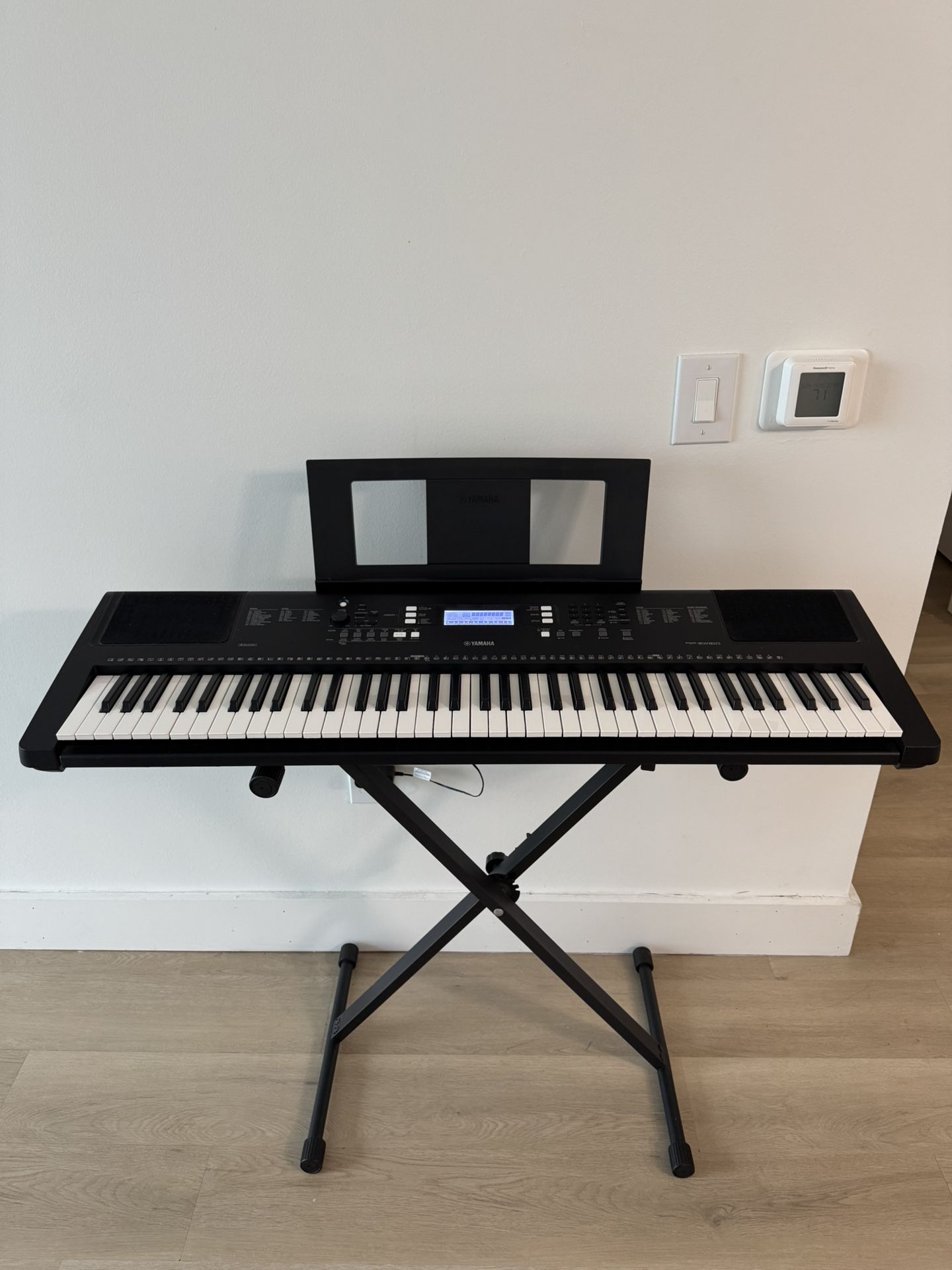 Yamaha PSR-EW310 76-key Portable Keyboard Bundle with Stand, Power Supply And Rolling Stool