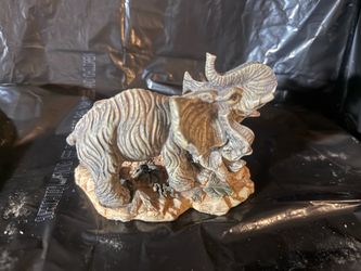 Elephant with Calf Resin Figurine