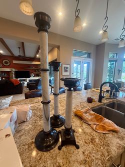 Marble Candlesticks Set of 3