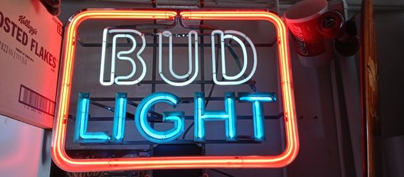 Vintage Early Original Bud Light Sign All Original Work Beer Sign Beer Advertising Man Cave Art Man Cave Decor Garage Budweiser Beer Neon Sign