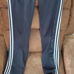 Adidas Essentials 3-Stripes Tricot Athletic Pants Black White Size Medium 